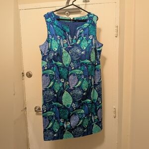 Talbots Dress With Fish Pattern